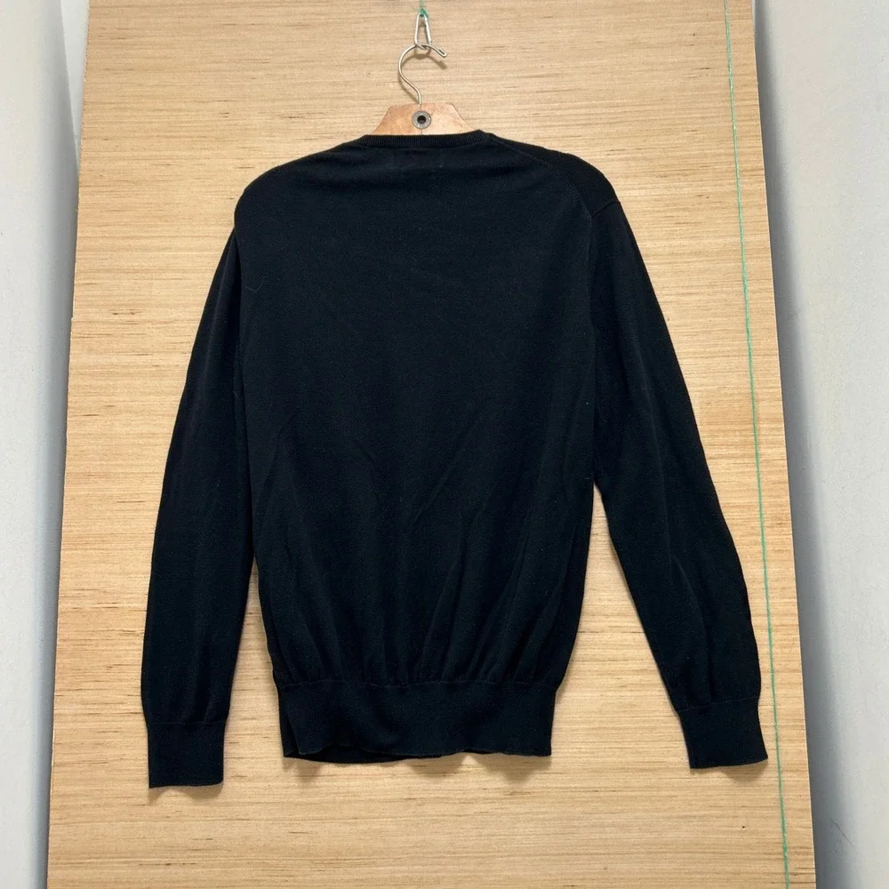 Polo Ralph Lauren Mens Pima Cotton Crewneck Sweater Black Red Pony Size M